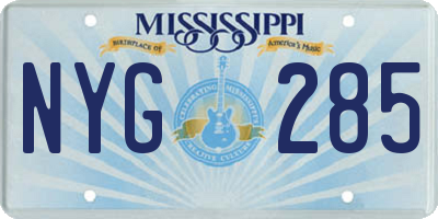 MS license plate NYG285