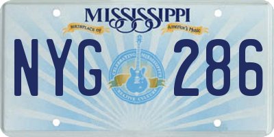 MS license plate NYG286