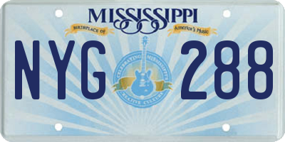 MS license plate NYG288