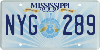 MS license plate NYG289