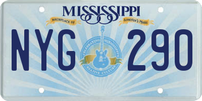MS license plate NYG290