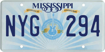 MS license plate NYG294