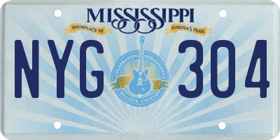 MS license plate NYG304