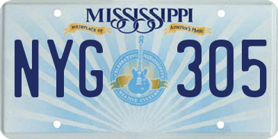 MS license plate NYG305