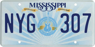 MS license plate NYG307