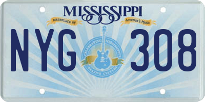 MS license plate NYG308