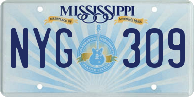 MS license plate NYG309