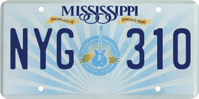 MS license plate NYG310