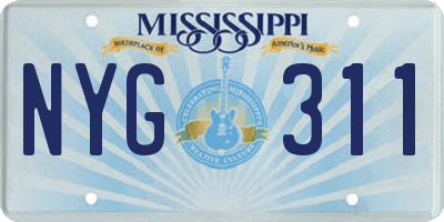 MS license plate NYG311