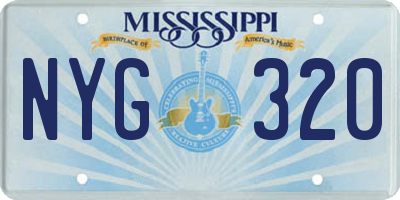 MS license plate NYG320