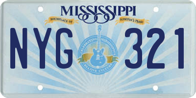 MS license plate NYG321