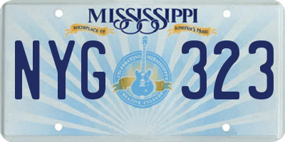 MS license plate NYG323