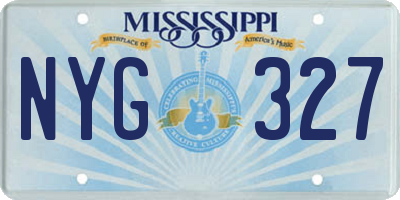 MS license plate NYG327