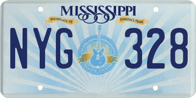 MS license plate NYG328