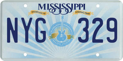 MS license plate NYG329
