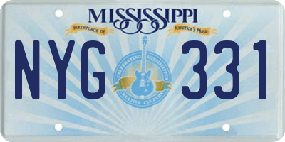 MS license plate NYG331