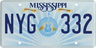 MS license plate NYG332