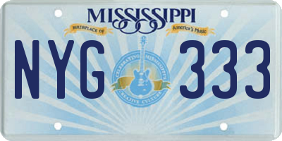 MS license plate NYG333