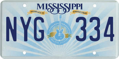 MS license plate NYG334