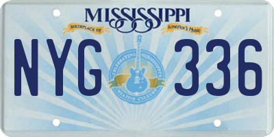 MS license plate NYG336