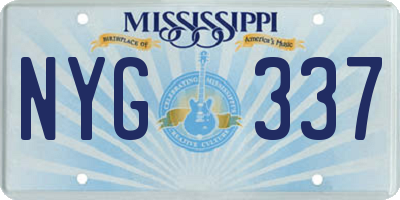 MS license plate NYG337