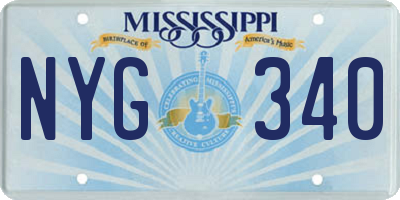 MS license plate NYG340