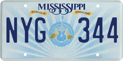 MS license plate NYG344