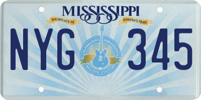 MS license plate NYG345
