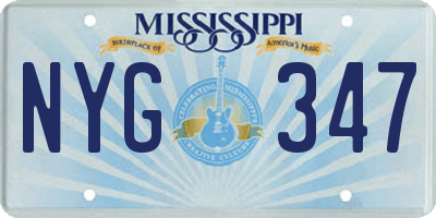 MS license plate NYG347
