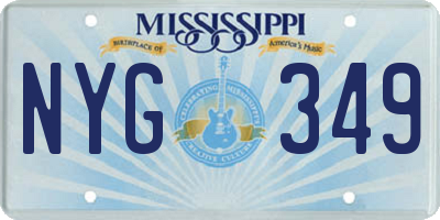 MS license plate NYG349