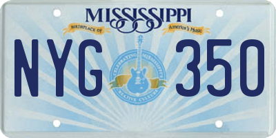 MS license plate NYG350