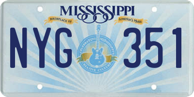MS license plate NYG351