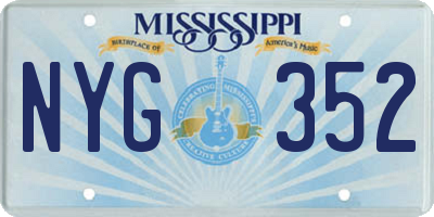 MS license plate NYG352