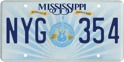 MS license plate NYG354