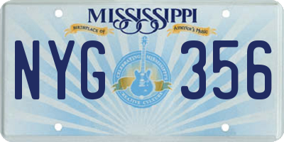 MS license plate NYG356