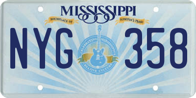 MS license plate NYG358