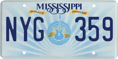 MS license plate NYG359