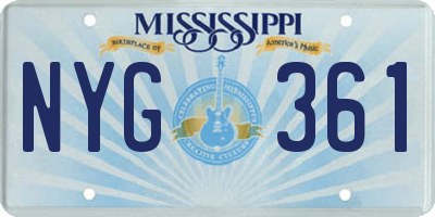 MS license plate NYG361