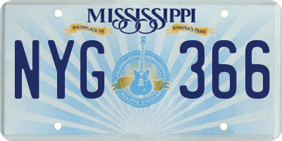MS license plate NYG366