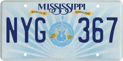 MS license plate NYG367