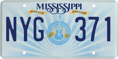 MS license plate NYG371
