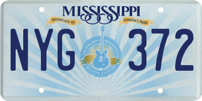 MS license plate NYG372