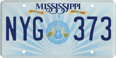 MS license plate NYG373
