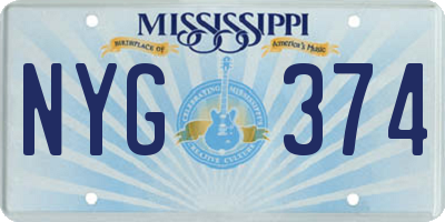 MS license plate NYG374