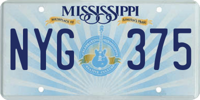 MS license plate NYG375