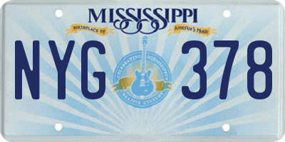 MS license plate NYG378