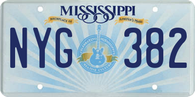 MS license plate NYG382