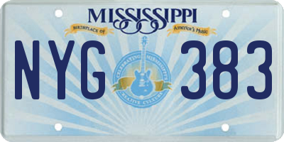 MS license plate NYG383