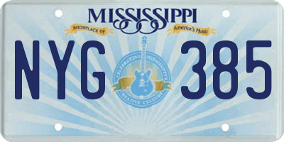 MS license plate NYG385