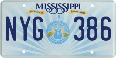 MS license plate NYG386